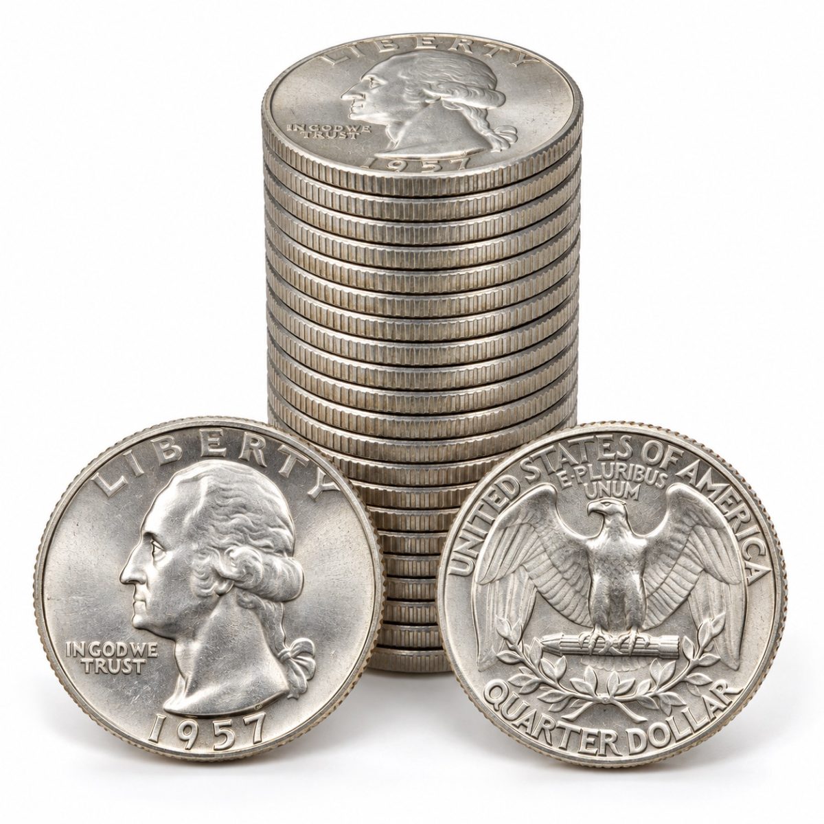 1957_BU_Washington_Quarter_Roll,_40_Coins